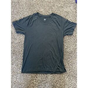 Alo Yoga Mens V-Neck Short Sleeve Tee Charcoal Gray Size L